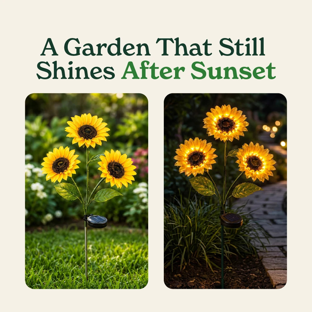 Solar Sunflower Rose Lamp