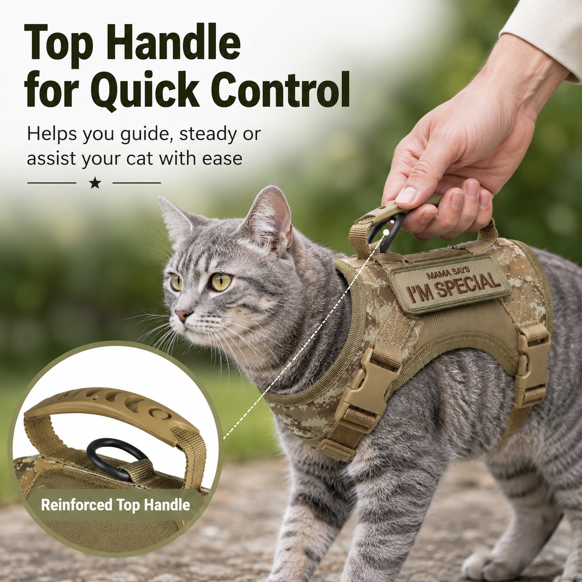 Tactical Cat Harness & Leash – Escape-Resistant Walks