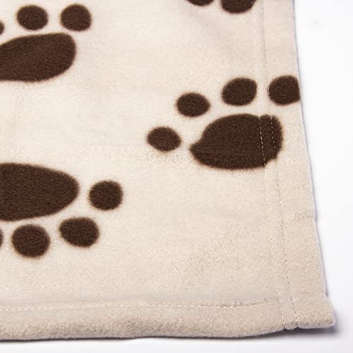 Petface Soft Cosy Fleece Comforter Paw Prints Blanket for Dogs, 100 x 70 cm