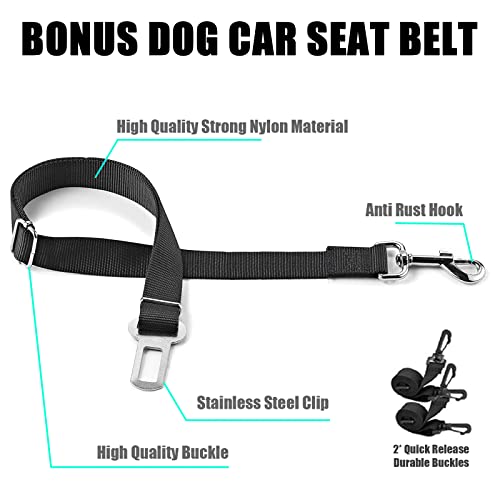 Dog Car Seat Cover, Waterproof with Mesh Window And Storage Pocket