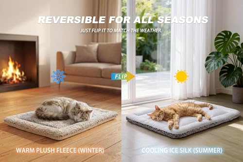 Self Warming Cat Bed, Reversible Cooling Mat for Cats, Gray, 46 x 61 cm