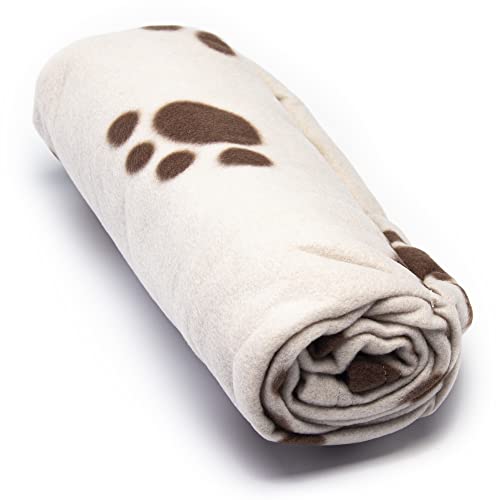 Petface Soft Cosy Fleece Comforter Paw Prints Blanket for Dogs, 100 x 70 cm