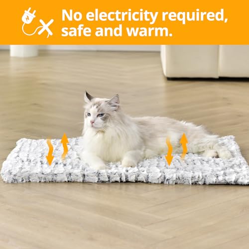 Self Heating Cat Bed Pad, 60 × 45 cm, Electric-Free Warmth, Non-Slip