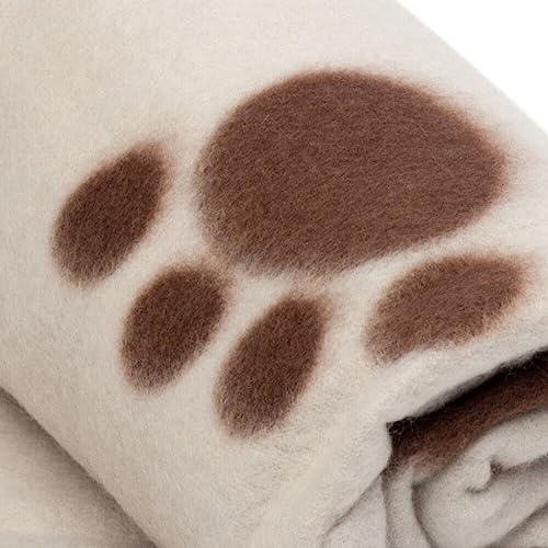 Petface Soft Cosy Fleece Comforter Paw Prints Blanket for Dogs, 100 x 70 cm