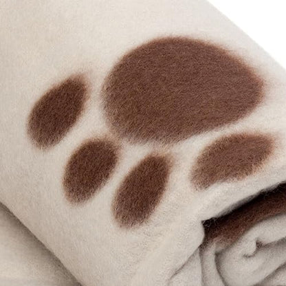 Petface Soft Cosy Fleece Comforter Paw Prints Blanket for Dogs, 100 x 70 cm