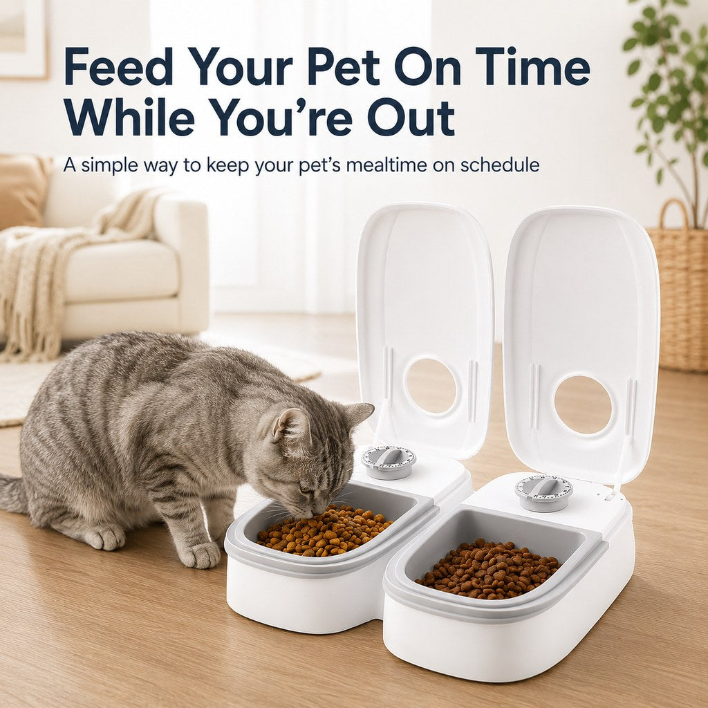 48-Hour Timed Pet Feeder – Scheduled Meals While Away