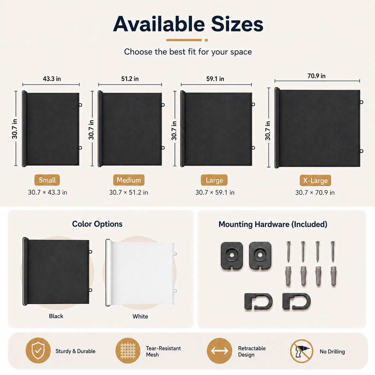 No-Drill Retractable Pet Gate – Blocks Off-Limit Areas