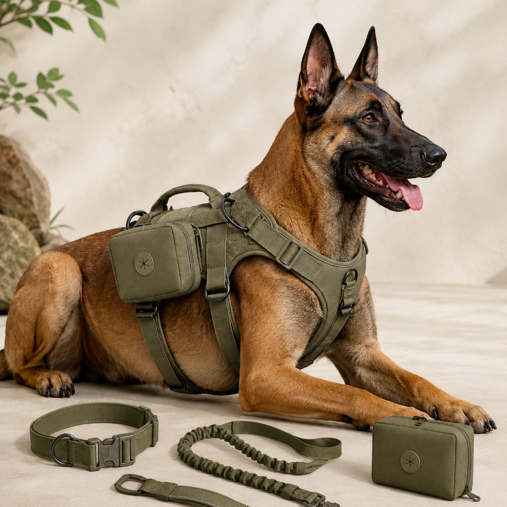 5-Piece Tactical Dog Harness Set – Control for Strong Dogs