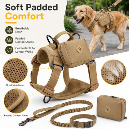 5-Piece Tactical Dog Harness Set – Control for Strong Dogs