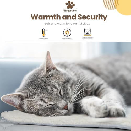 Self-Heating Thermal Pet Pad, Cat Blankets for Indoor Outdoor, Pet Pads with Removable and Washable Cover, Self-Warming Winter Pet Bed Mat Blanket for Cat Rabbits Puppies Kittens 60x 45 cm
