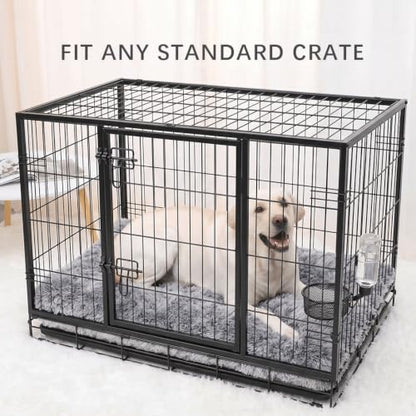 Jaspuriea Medium Dog Bed Washable, Dog Crate Mattress, Grey, 75x50x7cm