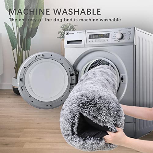 Jaspuriea Medium Dog Bed Washable, Dog Crate Mattress, Grey, 75x50x7cm