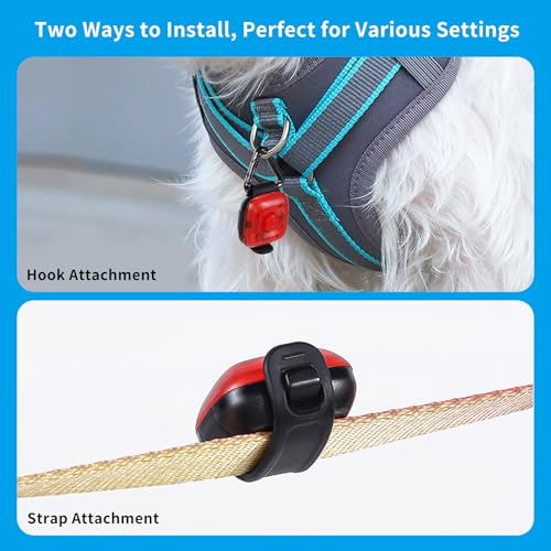 LED Dog Collar Light Rechargeable Clip On – Waterproof USB Pet Safety Light for Dogs, Cat & Owner Visibility, Ideal for Night Walking, Running & Camping (White)