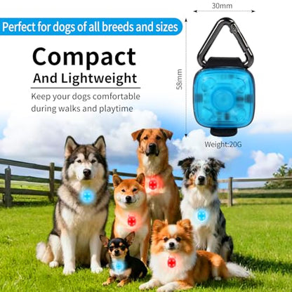 LED Dog Collar Light Rechargeable Clip On – Waterproof USB Pet Safety Light for Dogs, Cat & Owner Visibility, Ideal for Night Walking, Running & Camping (White)