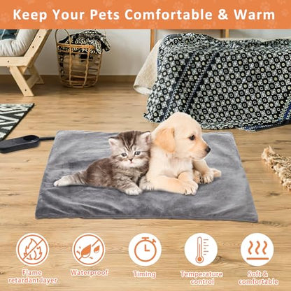 Pet Heating Pad Electric, 45 * 45cm, Timer&Temperature Adjustable