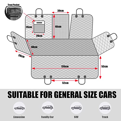 Dog Car Seat Cover, Waterproof with Mesh Window And Storage Pocket