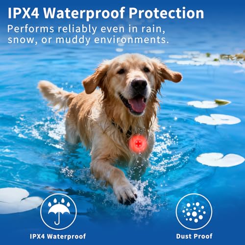 LED Dog Collar Light Rechargeable Clip On – Waterproof USB Pet Safety Light for Dogs, Cat & Owner Visibility, Ideal for Night Walking, Running & Camping (White)