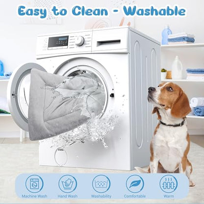 Baodan Washable Dog Bed, Plush Pet Mat Cushion 90x60cm Grey