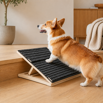 Foldable Wooden Dog Stairs – Non-Slip Sofa & Bed Access