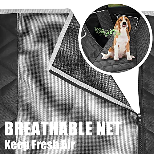 Dog Car Seat Cover, Waterproof with Mesh Window And Storage Pocket