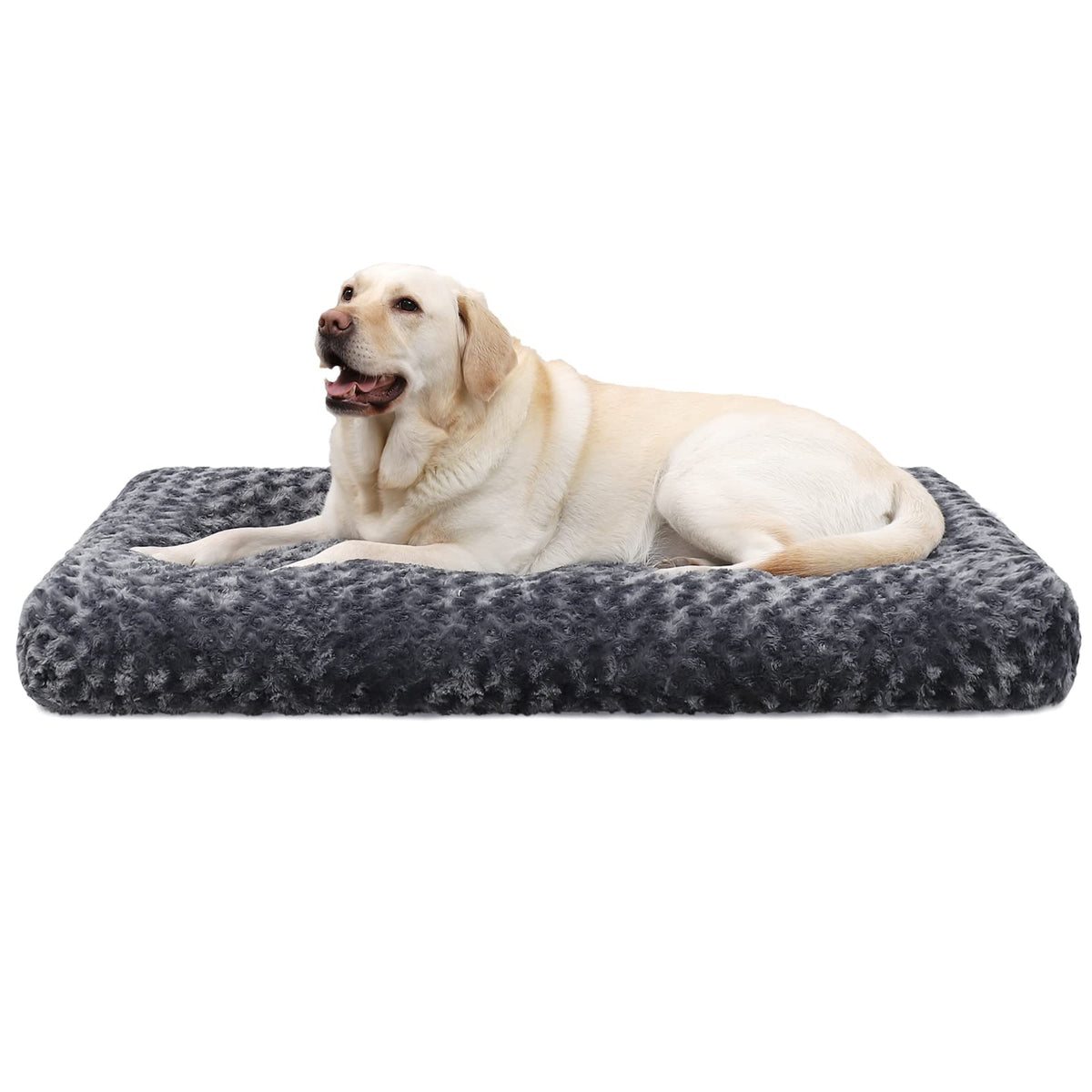 KSIIA Large Dog Bed Washable, Calming Pet Crate Mattress, 90x60x8 Dark Grey