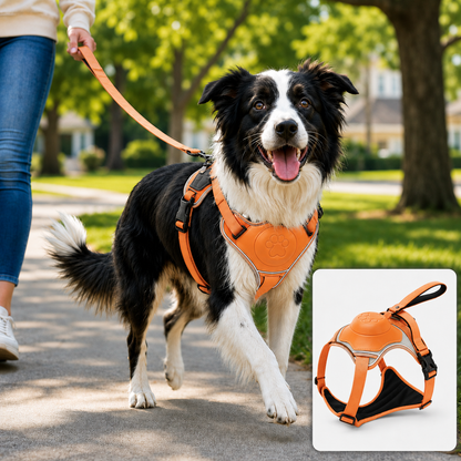 No-Pull Harness with Built-In Leash – Reflective & Safe