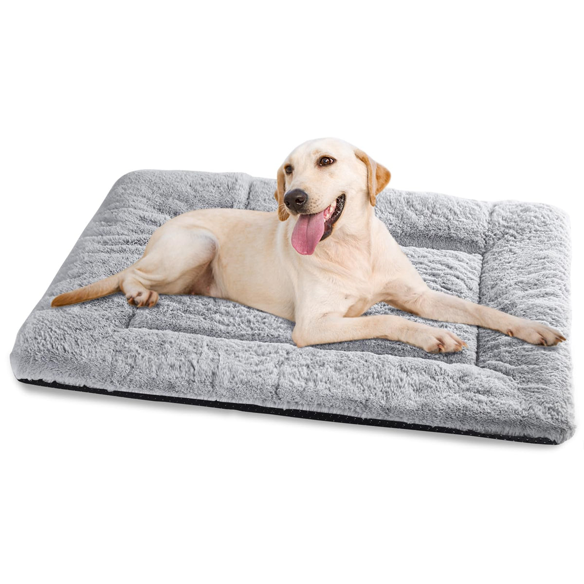 Baodan Washable Dog Bed, Plush Pet Mat Cushion 90x60cm Grey