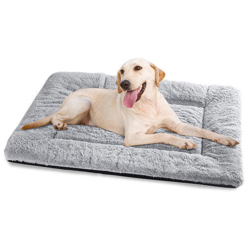 Baodan Washable Dog Bed, Plush Pet Mat Cushion 90x60cm Grey