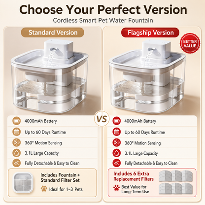 Cordless Motion Sensor Cat Fountain – Fresh Water Anywhere