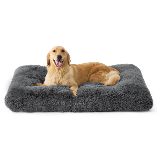 Bedsure XL Dog Crate Bed Washable, Fluffy Mattress, 104x69cm, Dark Grey