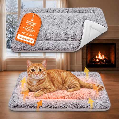 Self Warming Cat Bed, Reversible Cooling Mat for Cats, Gray, 46 x 61 cm