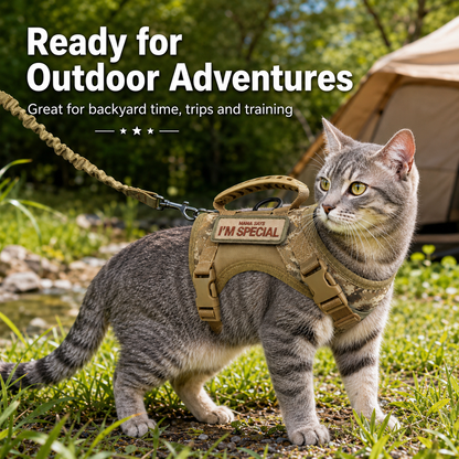 Tactical Cat Harness & Leash – Escape-Resistant Walks