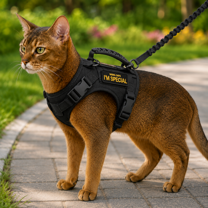 Tactical Cat Harness & Leash – Escape-Resistant Walks