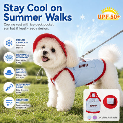 Dog Cooling Vest & Sun Hat Set – Cooler Summer Walks