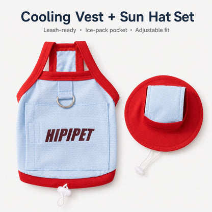 Dog Cooling Vest & Sun Hat Set – Cooler Summer Walks