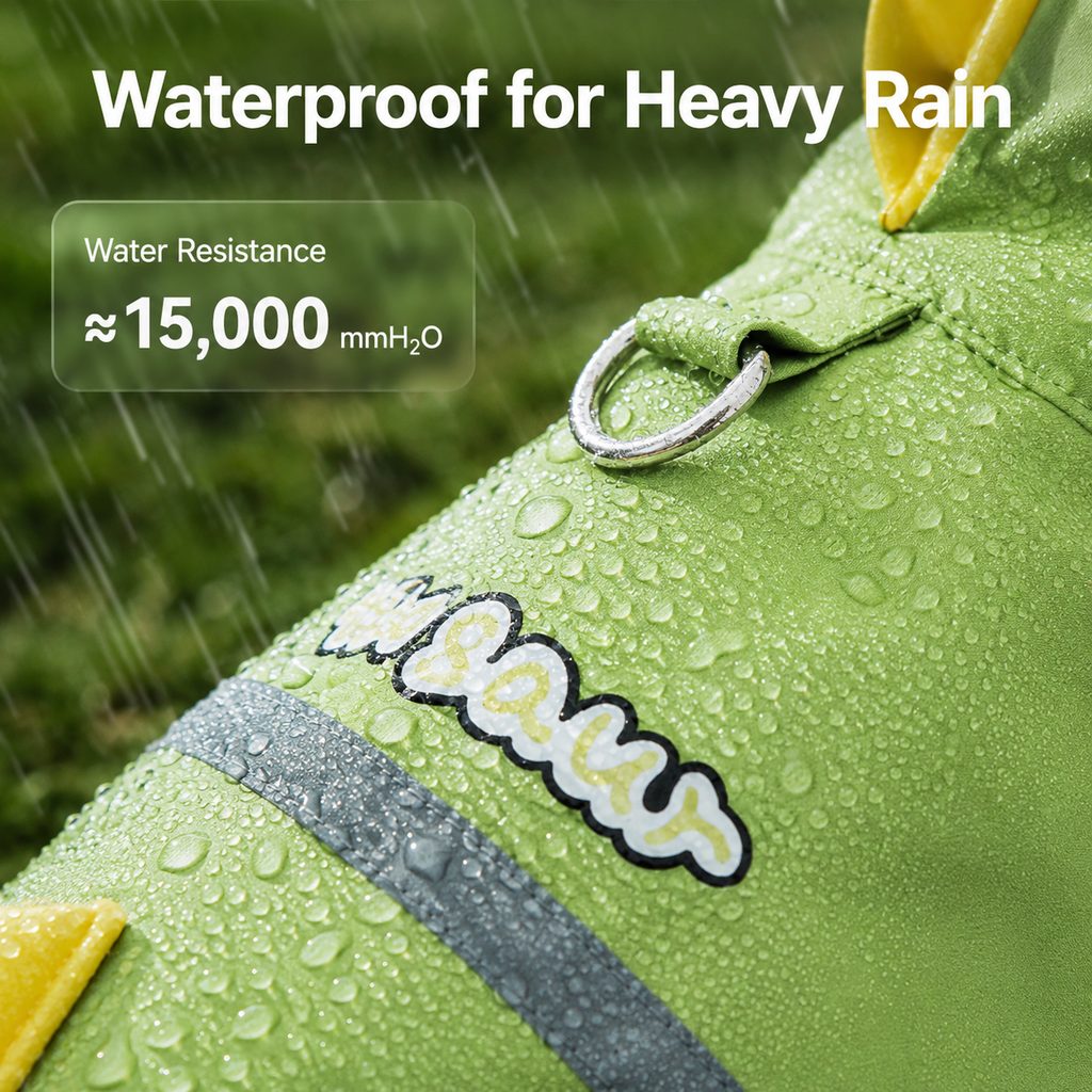 Dinosaur Dog Raincoat with Visor Hood – Full-Body Waterproof