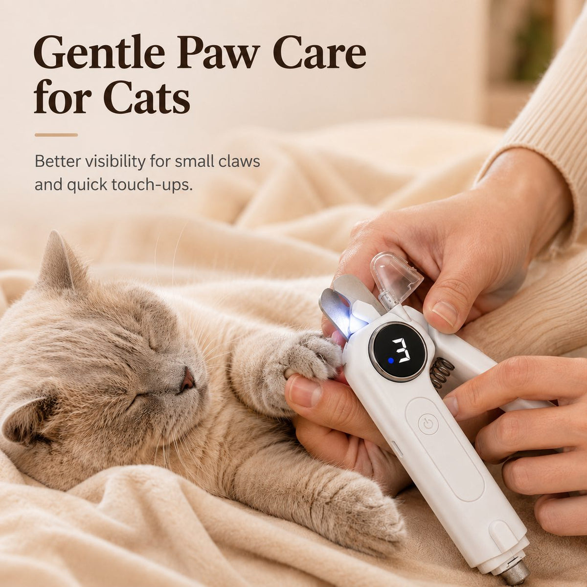 2-in-1 Pet Nail Clipper & Grinder – LED for Safe Trims