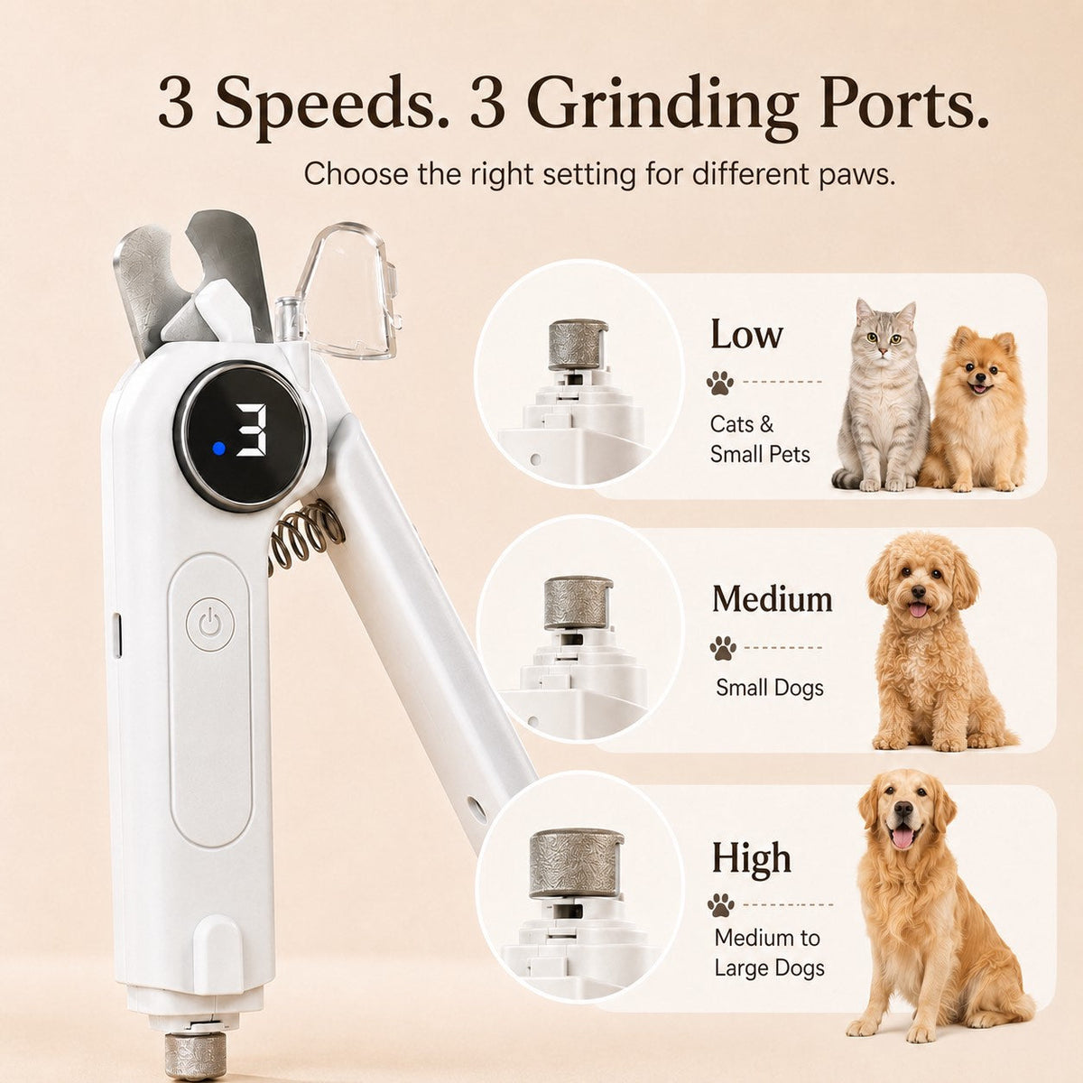2-in-1 Pet Nail Clipper & Grinder – LED for Safe Trims
