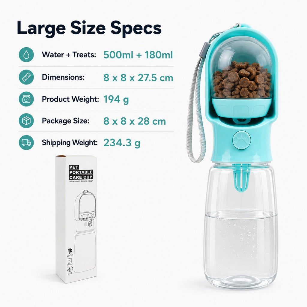 2-in-1 Pet Water & Food Bottle – Hydrate & Feed on Walks