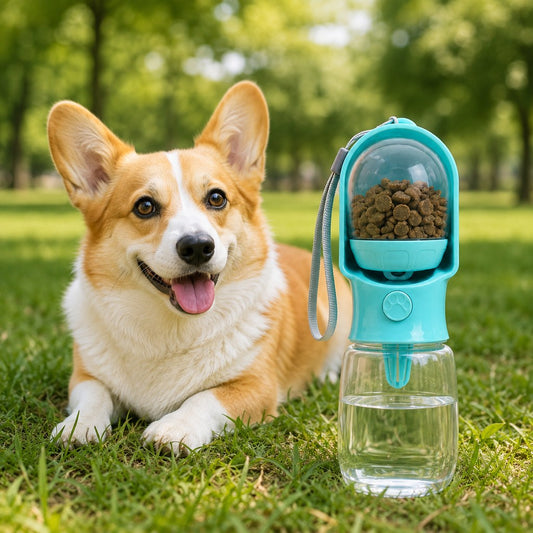 2-in-1 Pet Water & Food Bottle – Hydrate & Feed on Walks