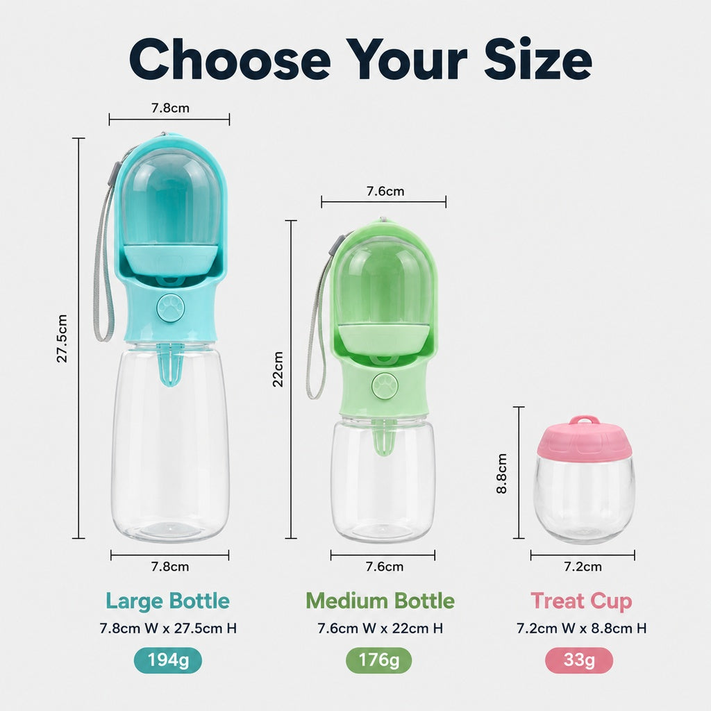 2-in-1 Pet Water & Food Bottle – Hydrate & Feed on Walks