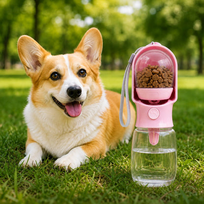 2-in-1 Pet Water & Food Bottle – Hydrate & Feed on Walks