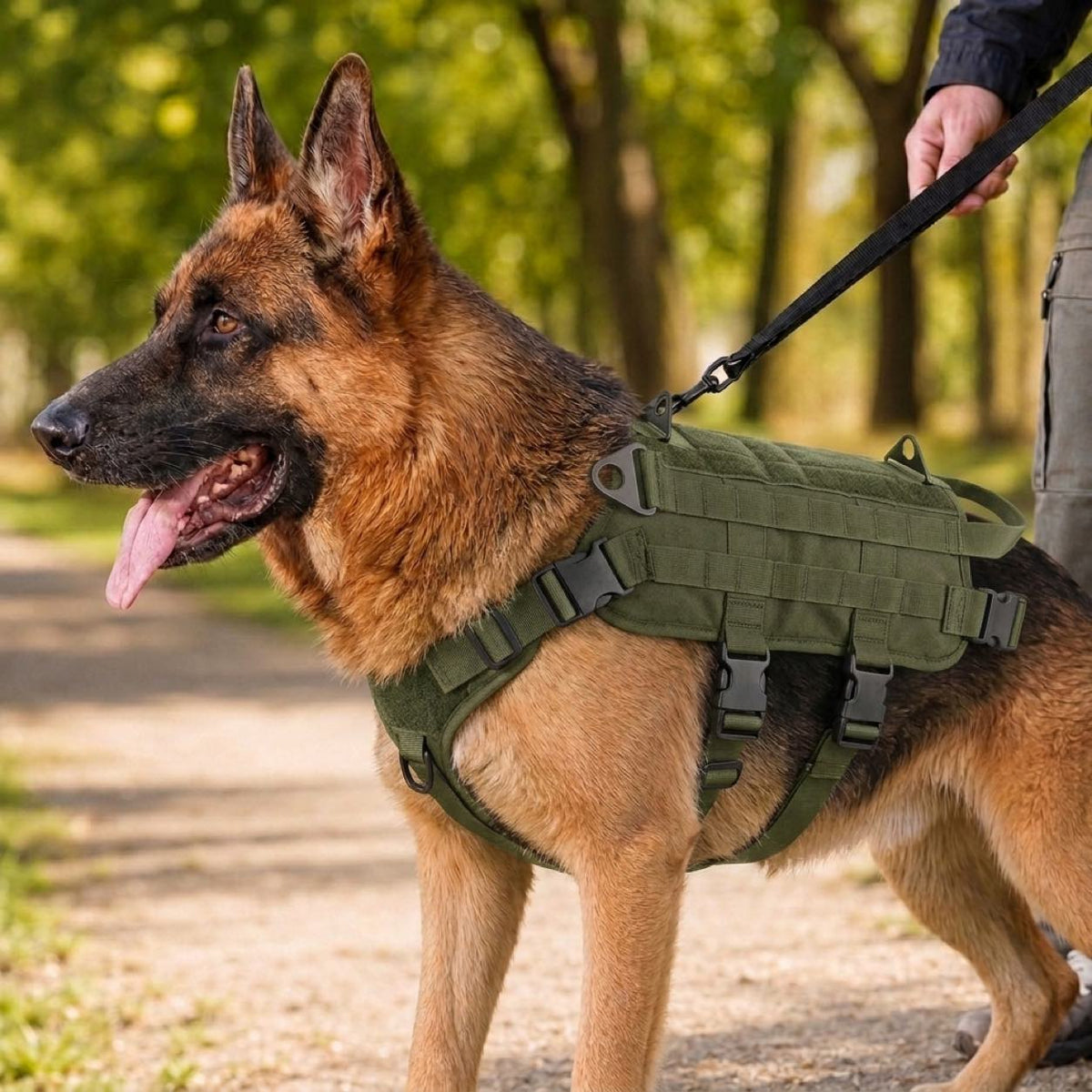 Tactical Dog Backpack Harness – Detachable Gear Pouches