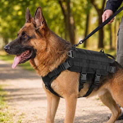 Tactical Dog Backpack Harness – Detachable Gear Pouches