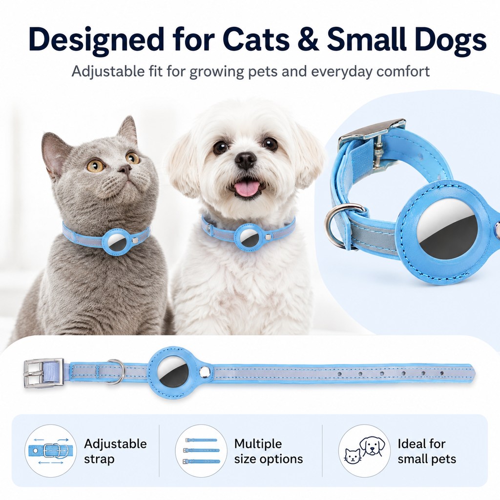 AirTag Reflective Pet Collar – Track & Stay Visible