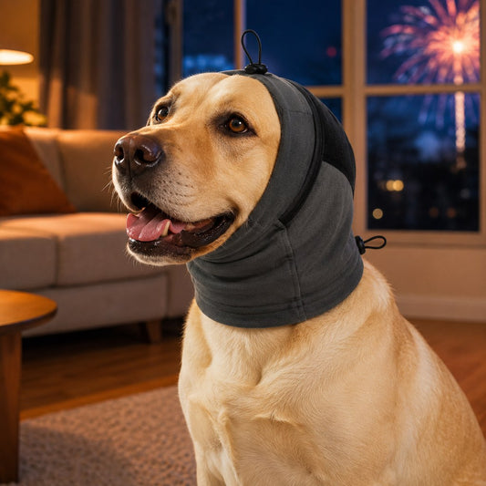 Dog Calming Hoodie Ear Wrap – Softens Sudden Sounds