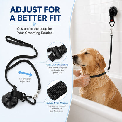 Suction Cup Grooming Tether – Easier Dog Baths