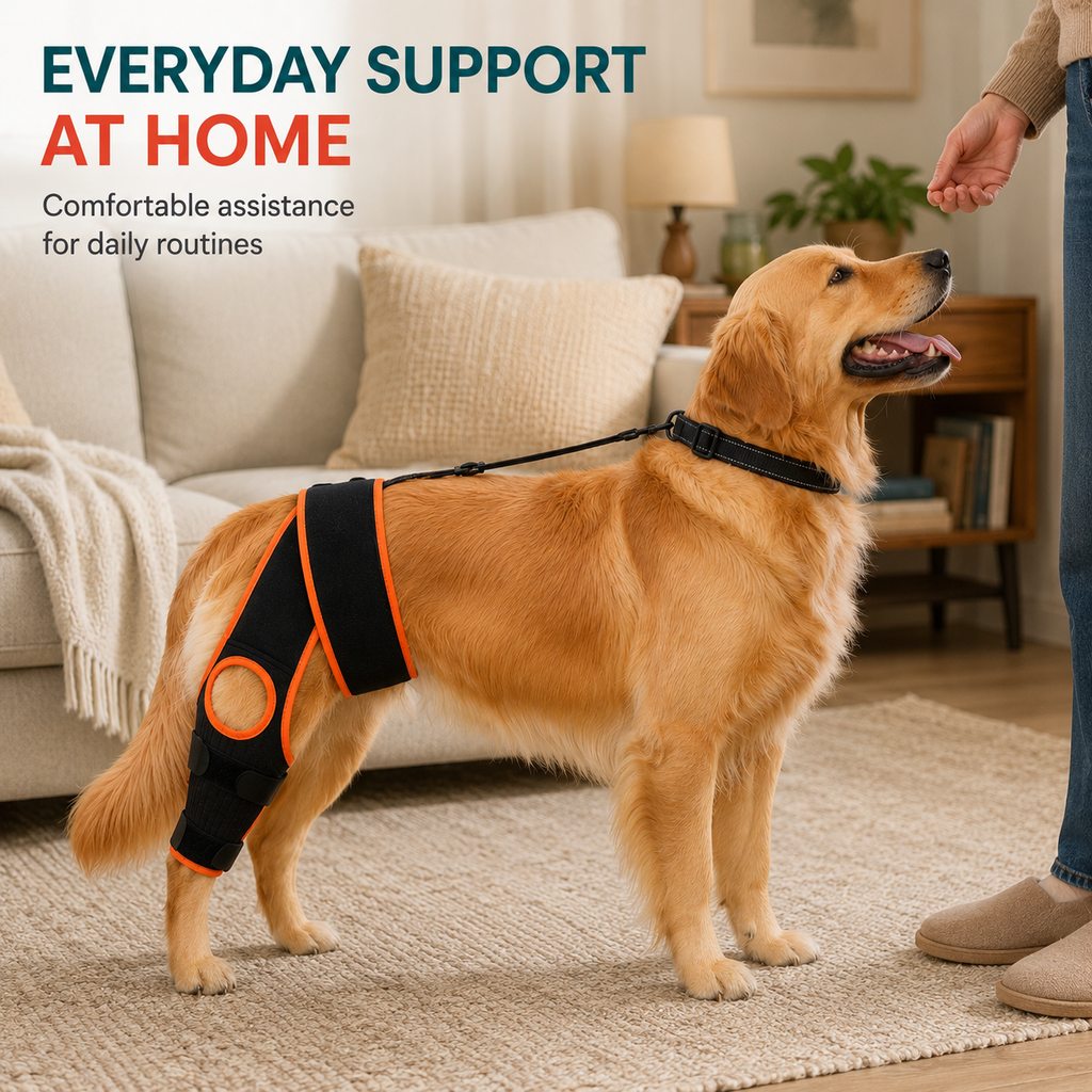 Dog Knee Brace with Support Strap – Reduces Slipping