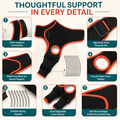 Dog Knee Brace with Support Strap – Reduces Slipping