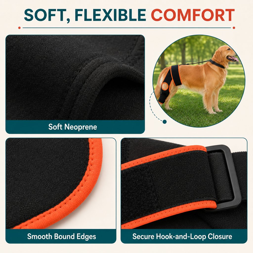 Dog Knee Brace with Support Strap – Reduces Slipping